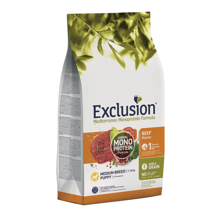 Exclusion Puppy Medium Beef корм для цуценят середніх порід з яловичиною. Знижка!