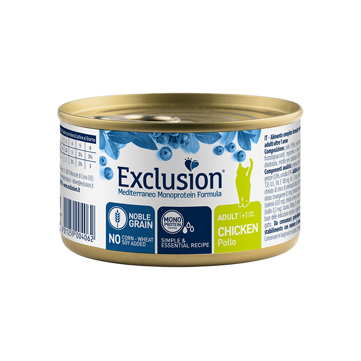 Вологий корм Exclusion Adult для котів з куркою | Паштет