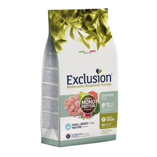 Упаковка сухого корму для старіючих собак Exclusion Mature Chicken Small Breed.